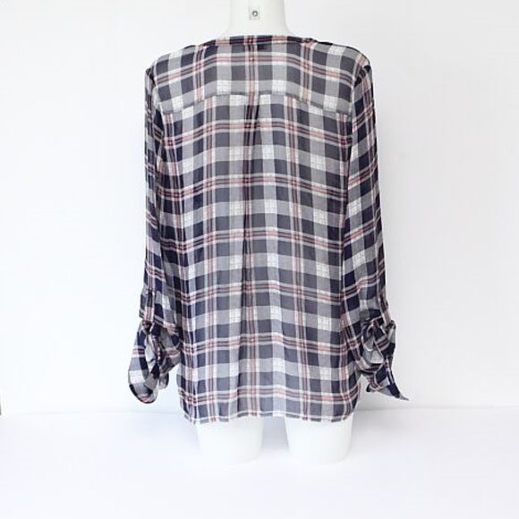 Joie Nura Plaid Silk Blouse - Picture 4 of 6